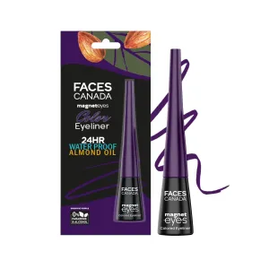 FACES CANADA Magneteyes Color Eyeliner Gel - Dramatic Purple,4Ml|Glossy Finish|24Hr Long-Lasting|Waterproof|Smudgeproof|Precise Application|Intense Color Payoff|Almond Extract & Vitamin E