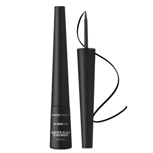 FAC.ES CANADA Ultime Pro Matte Play Eyeliner - Black, 2.5 ml | Quick Dry | Matte Finish | 24 Hr Long Lasting Formula | Precise Felt Tip | Highly Pigmented | Waterproof, Smudgeproof & Sweatproof