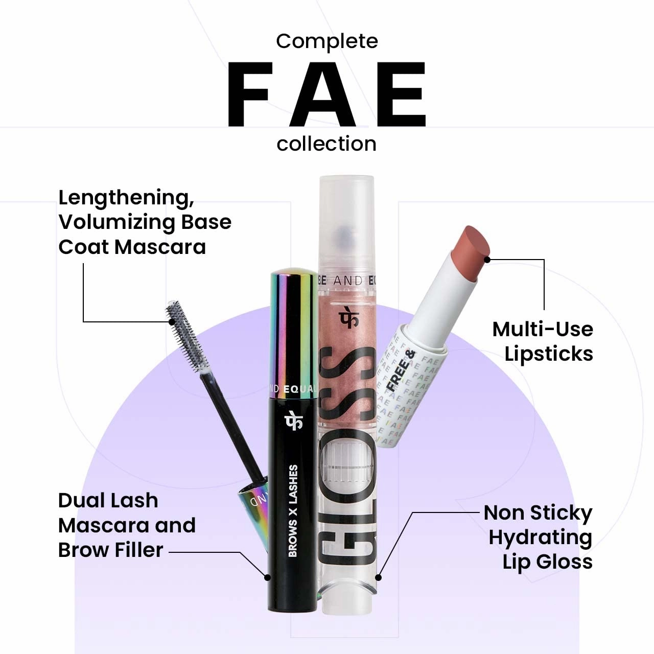 FAE Beauty 2-in-1 Volumising Mascara & Brow Gel | Lengthening & Buildable Formula | Easy To Remove | For All Genders | For Lashes & Brows | Vegan (Dark Brown)