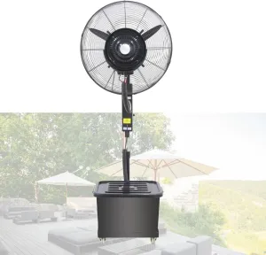 Fan Misters for Cooling Outdoor, Misting Fan Standing Fans Patio Waterproof, 3 Speed Levels Metal Industrial Fan for Travel, Garden Parties, Factories, Livestock 26 30Inch(750mm/30in)