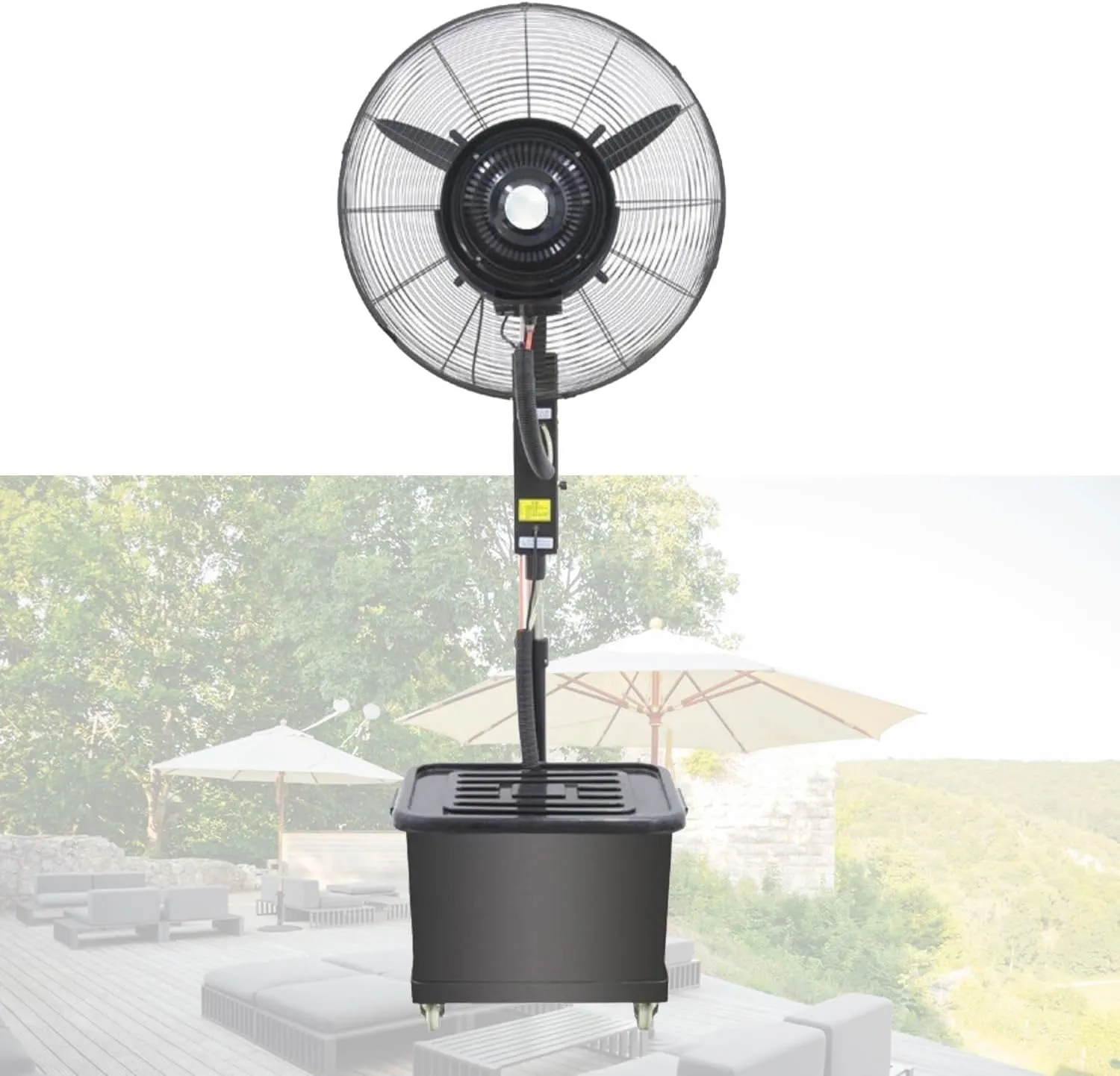 Fan Misters for Cooling Outdoor, Misting Fan Standing Fans Patio Waterproof, 3 Speed Levels Metal Industrial Fan for Travel, Garden Parties, Factories, Livestock 26 30Inch(750mm/30in)