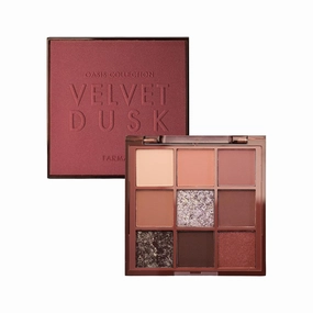 FARMASi Oasis Collection Velvet Dusk Eyeshadow Palette – 8.1 g / 0.29 oz – 9 Earthy Tones in Matte and Shimmer Finishes – Long-Lasting, Blendable Eye Makeup Palette