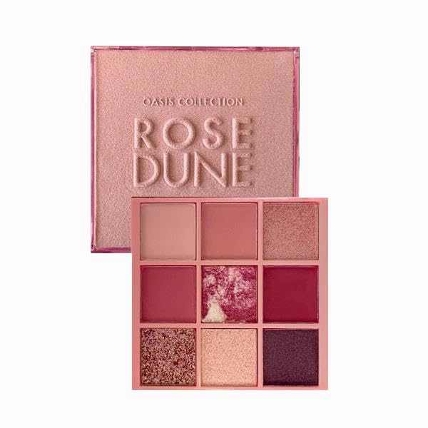 FARMASi Oasis Rose Dune Eyeshadow Palette, 8.1g - 9 Pink Shades with Matte, Pearlescent, Reflective, and Glitter Finishes for Stunning Eye Looks - Professional Long-Lasting and Blendable Formula