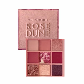 FARMASi Oasis Rose Dune Eyeshadow Palette, 8.1g - 9 Pink Shades with Matte, Pearlescent, Reflective, and Glitter Finishes for Stunning Eye Looks - Professional Long-Lasting and Blendable Formula