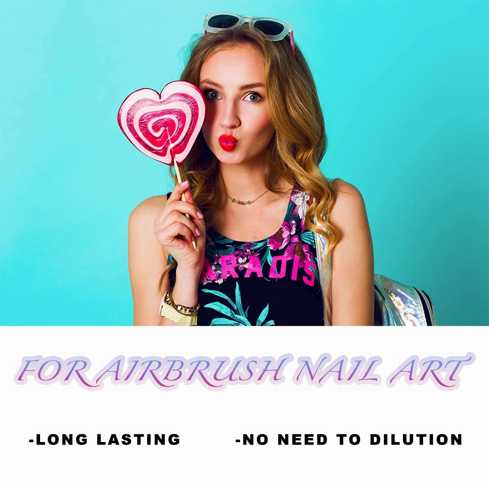 FAVAI Airbrush Neon Gel Nail Polish Air Gel Set 6 Neon colors Bright Orange Hot Pink Yellow Green Purple Spring Summer Collection 15ml / 0.5 Fl Oz Long Lasting