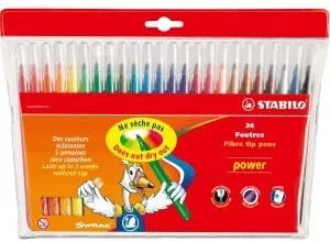 Felt Tip Pen - STABILO power wallet of 24 assorted colours