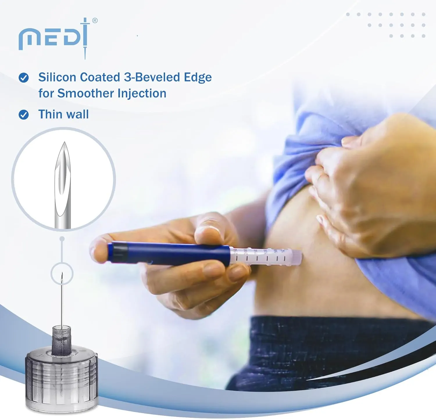 Fine Insulin Pen Needles (32G 5mm) - Diabetic Needles for Insulin Injections, Ultra Fine Compatible with Most Diabetes Pens - 100 Ct, Pack of 2