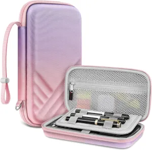 Fintie Graphing Calculator Carrying Case for Texas Instruments TI-Nspire CX II CAS/Tl-Nspire-CX-ll, TI-84 Plus/CE Color Graphing Calculators with Mesh Pockets, Pen Slots (Pink)