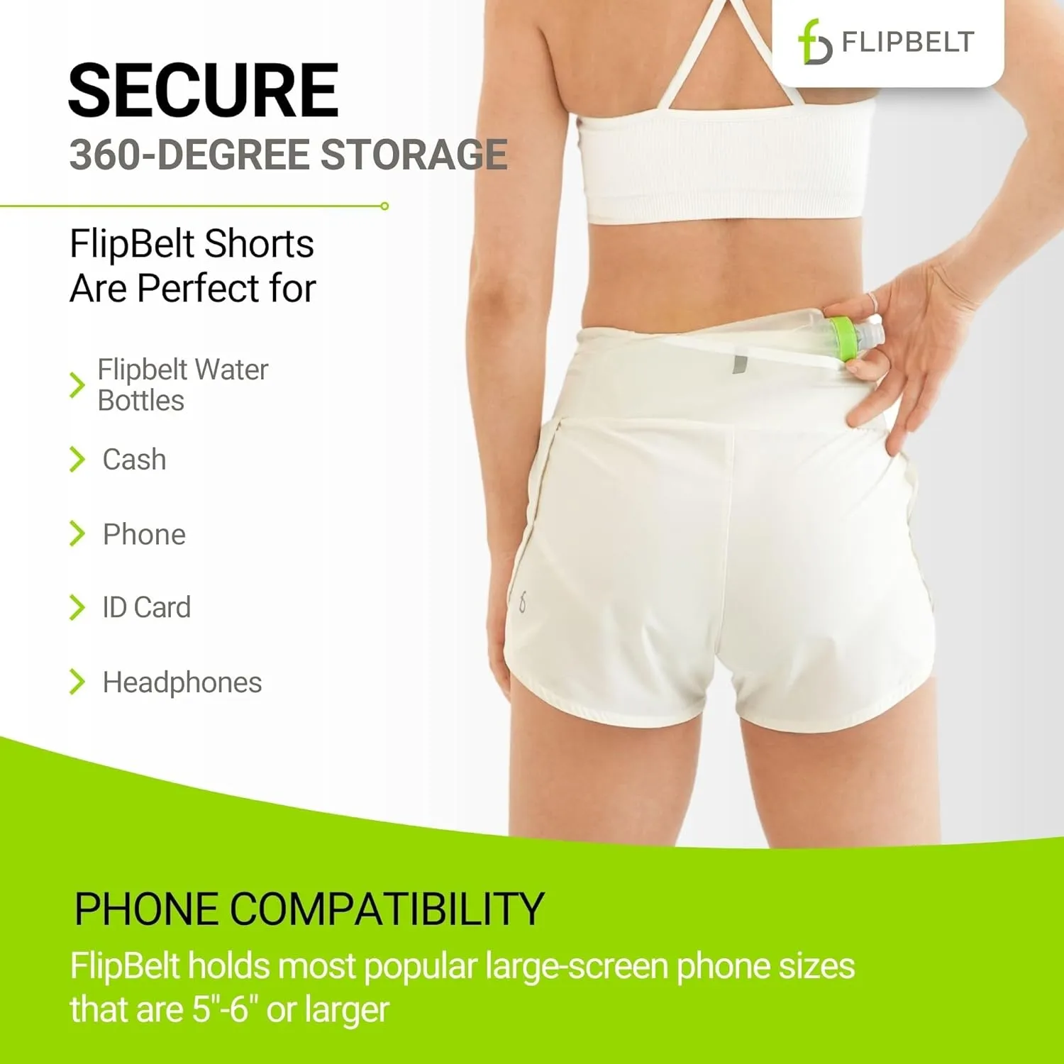 FlipBelt High Waisted Quick-Dry Air Running Shorts Workout Sport Layer Active Shorts with Pockets and Built in Running Belt