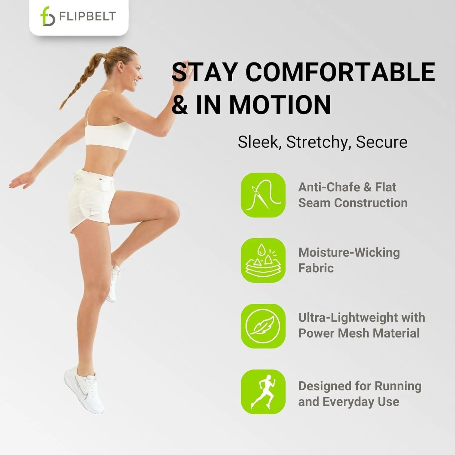 FlipBelt High Waisted Quick-Dry Air Running Shorts Workout Sport Layer Active Shorts with Pockets and Built in Running Belt