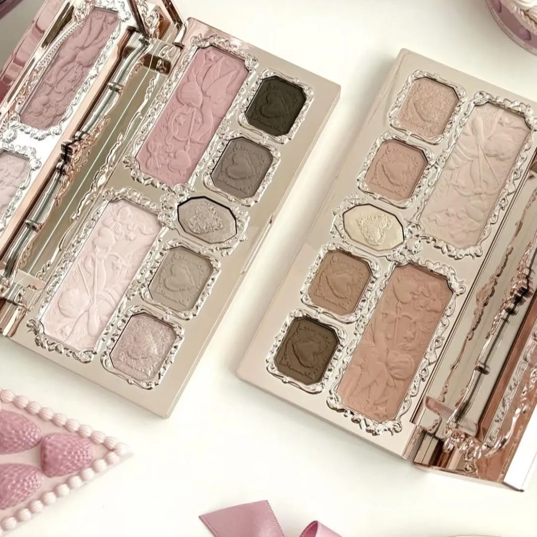 Flowerknows Strawberry Cupid Collection Facial Complexion Palette Blush Eyeshadow Highlighter Flower Know Face Bronzer Palette (C02)