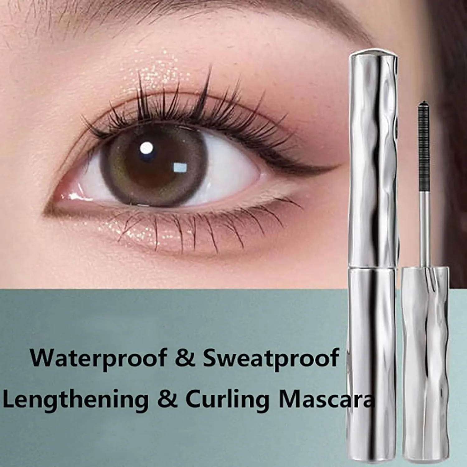 FOLENZU Laidanyou Small Steel Tube Mascara, Steel Tube Mascara Wand, Steel Tube Mascara Primer, Steel Pipe Eyelash Primer, Steel Tube Eyelash Primer, 3D Curling Eyelash Iron Mascara, Lengthening