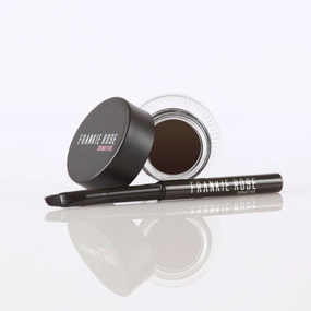 Frankie Rose Limitless Waterproof Eyeliner with Applicator Brush | Smudge-Proof Gel Eyeliner Pot Designed for All-Day Wear, Hypoallergenic Eye Liner - Bombshell Brown