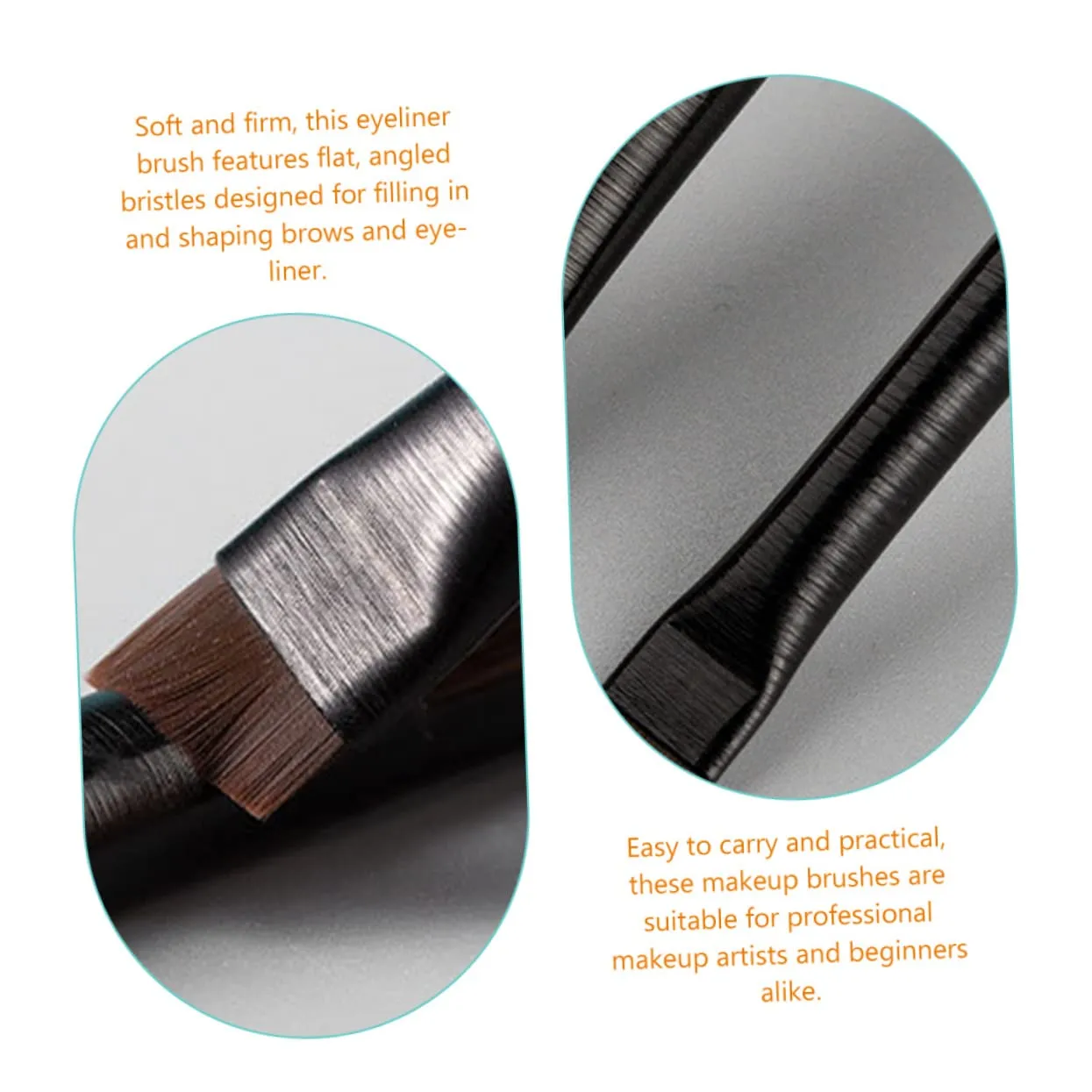 FRCOLOR 15sets Angled Eyeliner Eyebrow Brushes Ultra Thin Travel Makeup Tool Comfortable Handles Soft Bristles for Precise Eye Makeup Application Design for Easy Grooming