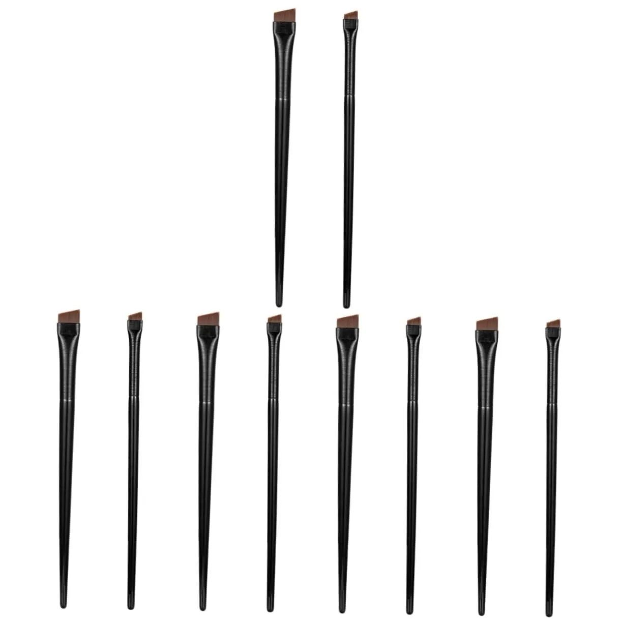 FRCOLOR 15sets Angled Eyeliner Eyebrow Brushes Ultra Thin Travel Makeup Tool Comfortable Handles Soft Bristles for Precise Eye Makeup Application Design for Easy Grooming