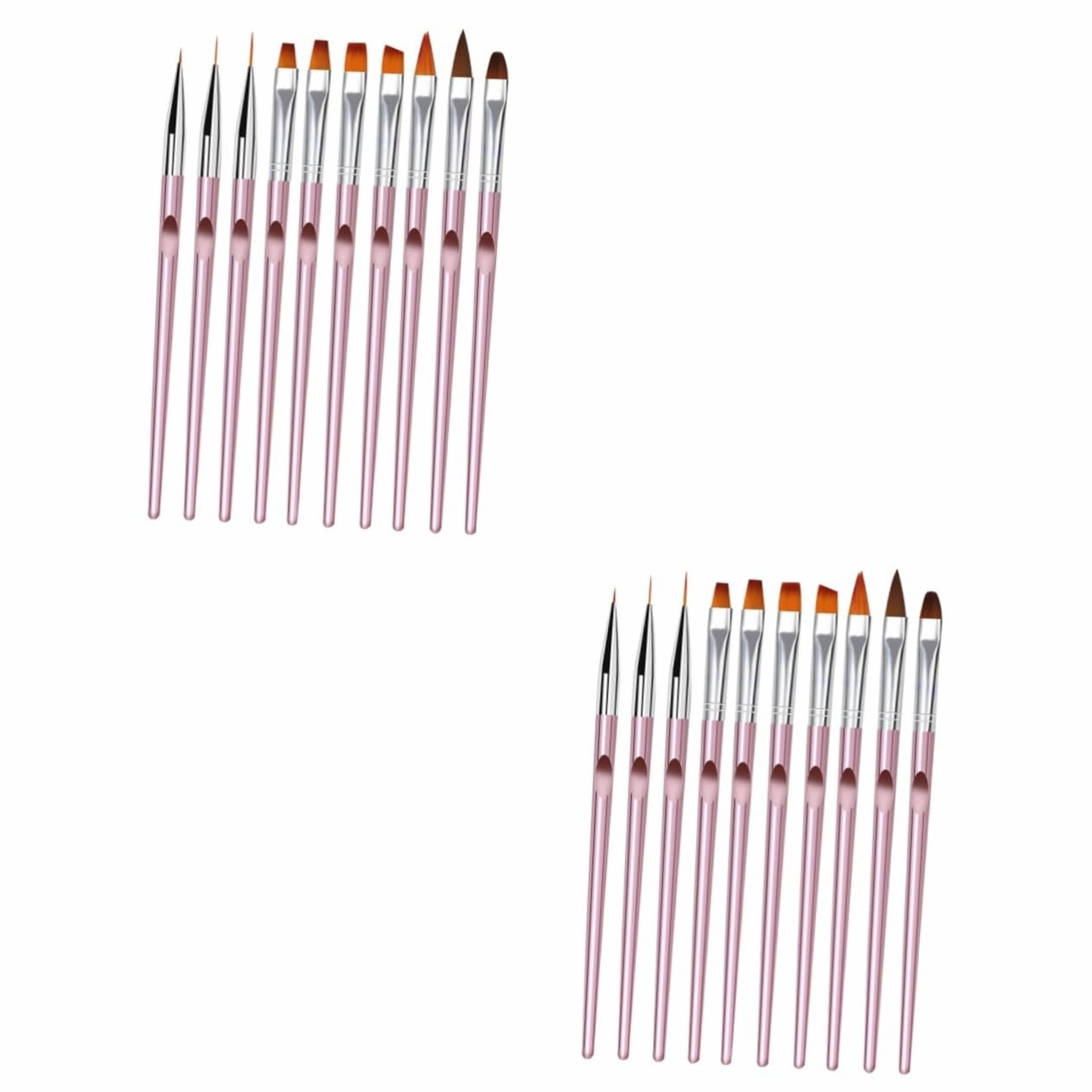 FRCOLOR 20pcs Nail Art Brush Crystal Nail Liner Dotting Pen for Professional Home Use Rose Gold Handle Lightweight Easy to Use for Manicure
