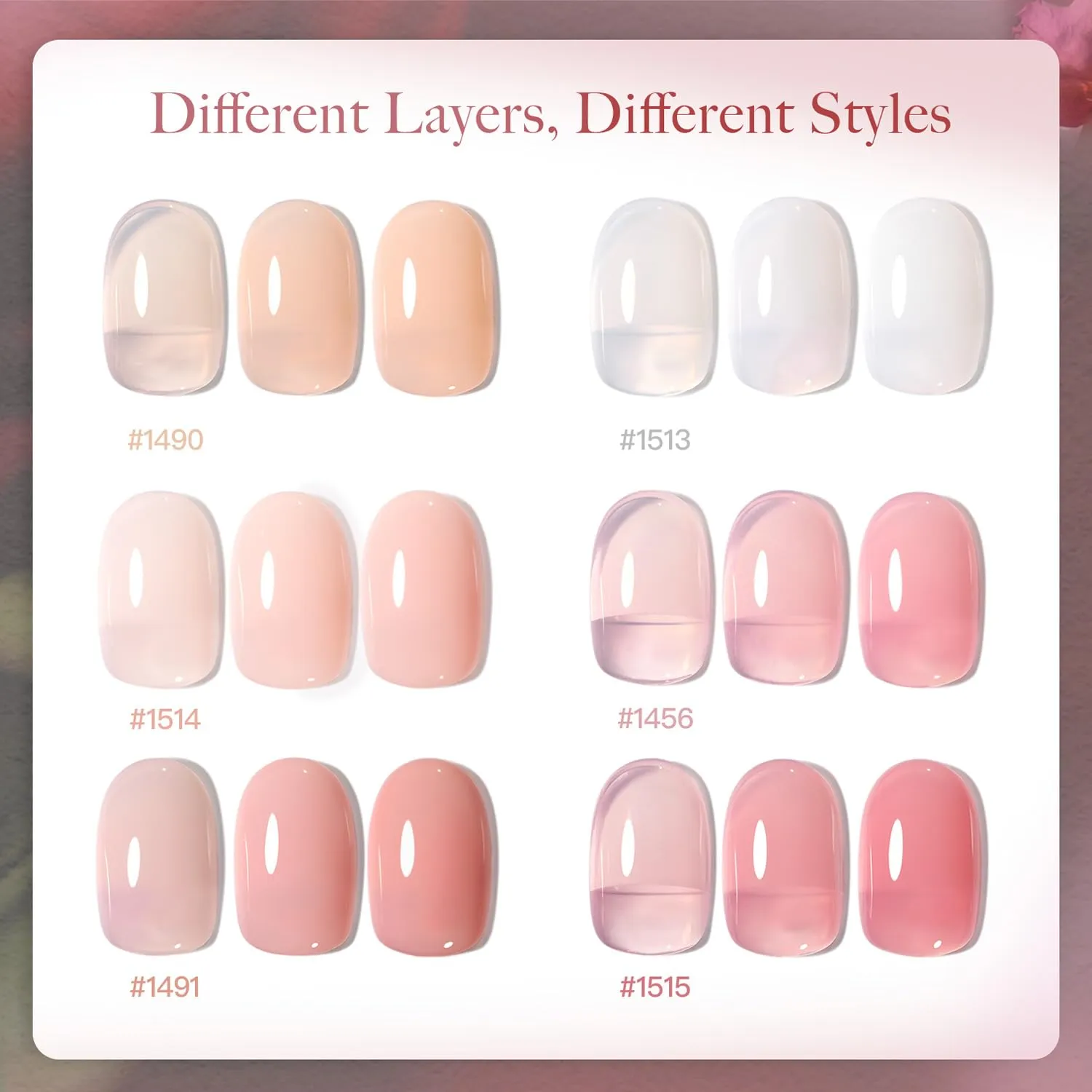 GAOY Gel Nail Polish Kit with UV Light for Beginners, 6 Colors Sheer Milky White Pink Orange, Gel Polish Kit with Top and Base Coat for Salon and Nail Art DIY at Home
