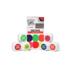 Gelish Art Form Gel Kit – Professional 2D Technology Nail Art Gel for Precision Design, Versatile Manicure Supplies, Salon-Quality Finish (Neons Kit)
