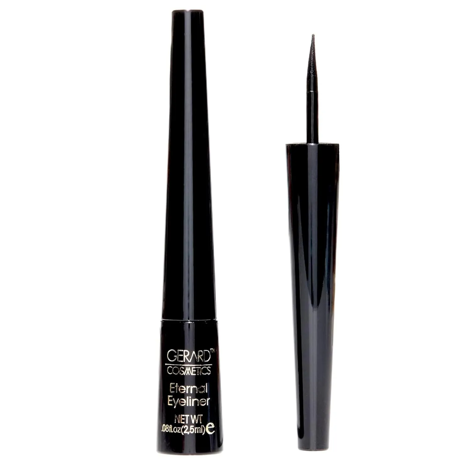 Gerard Cosmetics Eternal Eyeliner, Ultra Black Liquid Eyeliner with Fine Precision Tip Applicator, Extended Long Wear, Cruelty Free, Waterproof Smudge Proof Eyeliner