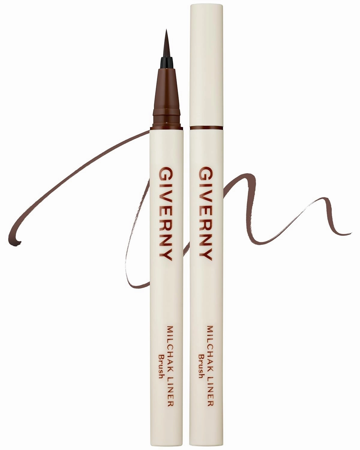 GIVERNY Milchak Waterproof Liquid Pen Eyeliner 1g (03 Brown) - With 0.07mm Fine Brush, Smudge Proof and Longwearing Eye Makeup with Highly Pigmented and Quick Drying Formula