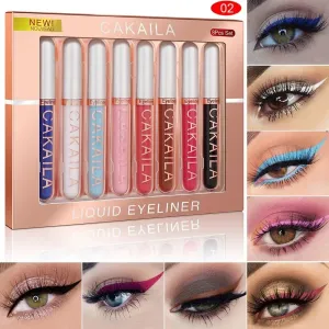 Glitter Colorful Matte Eyeliner Sets Waterproof Eye Liner Pen Gel Makeup Uv Glitter Eye Make Up Cosmetics Eyeliners Kit 8 Colors (2)