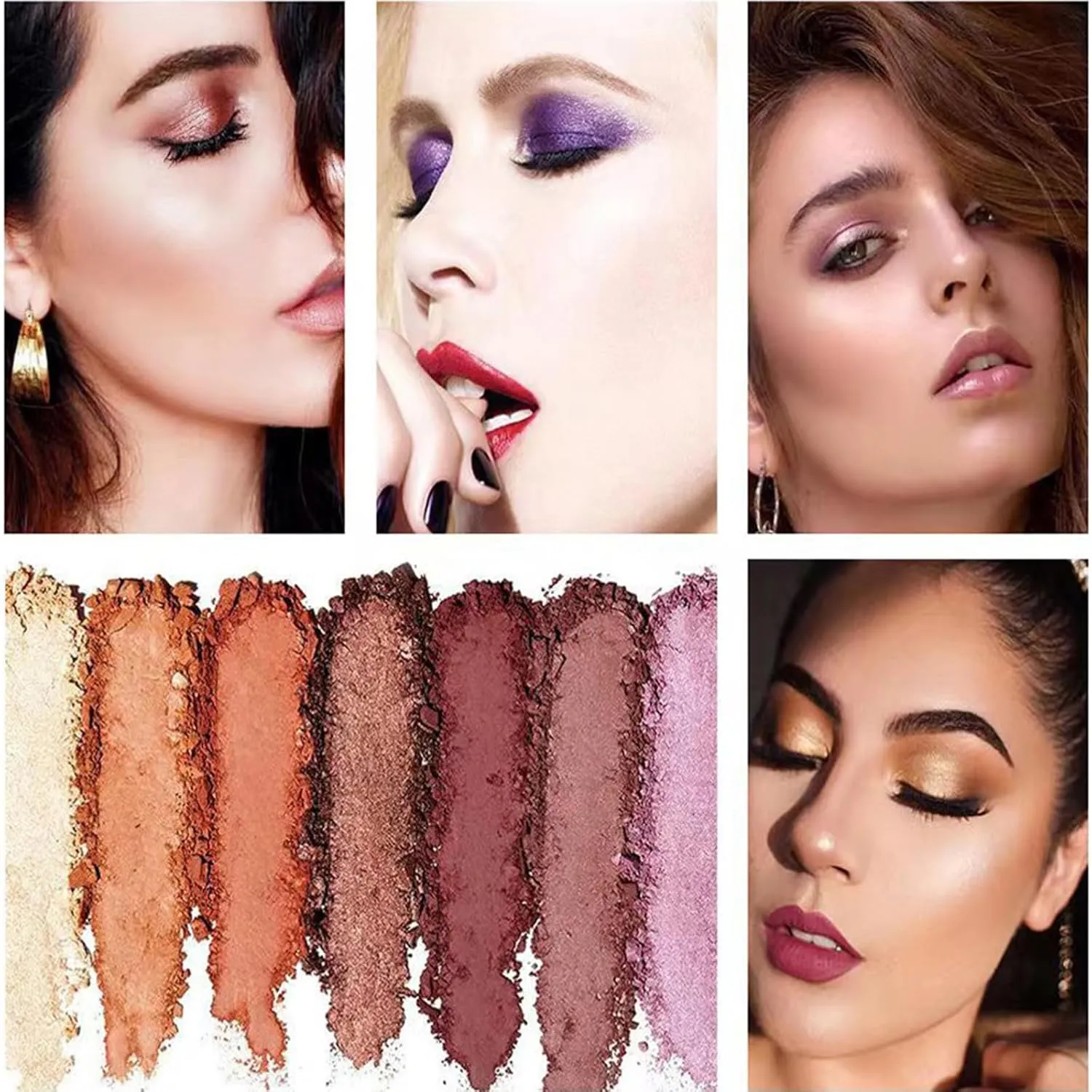 Glitter Eyeshadow Palette&Shimmer Eyeshadow Palette,10 Colors Eyeshadow Palette Makeup - Matte Shimmer Glitter Brown Eye Shadow Highly Pigmented Long Lasting Waterproof Make Up Palettes for Women (4#)