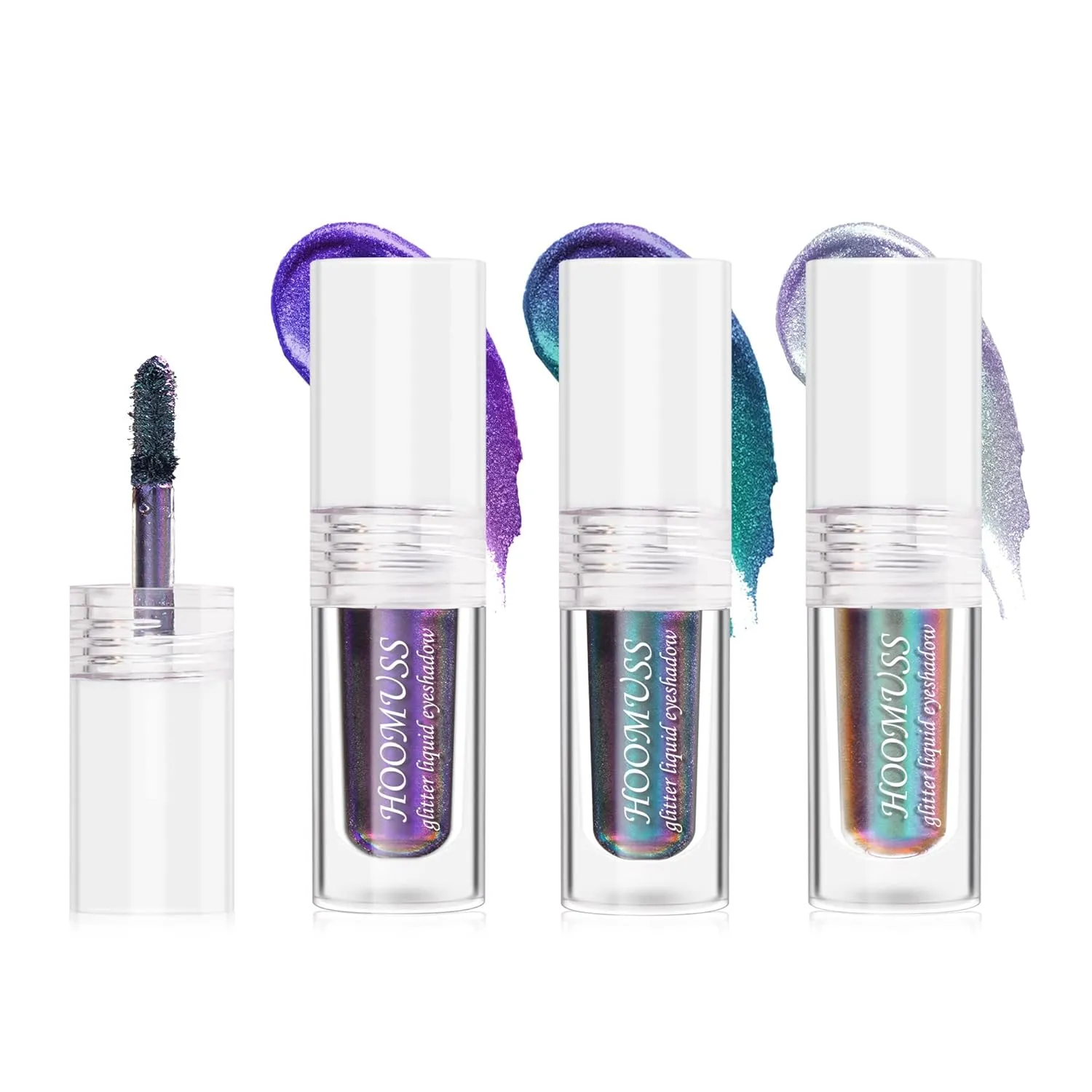 Glitter Liquid Eyeshadow, 3Colors Chameleon Liquid Metallic Eyeshadows Holographic Glitter Multichrome Eye Makeup Set, Long Lasting Wearing, Highly Pigment, Quick-Drying (#1 3 6)