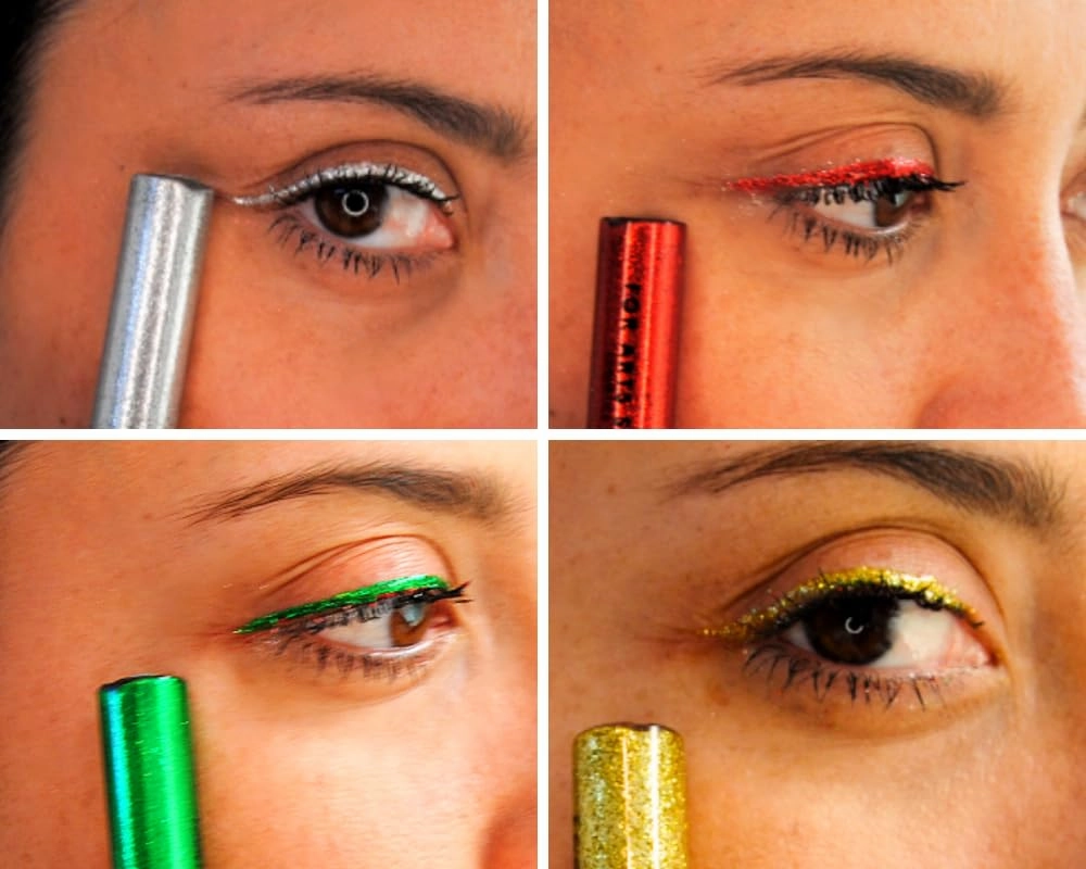 Glitter Eyeliner, Glitter Liquid Eyeliner, Christmas Makeup (Green)