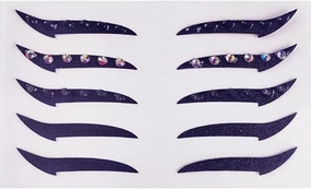 Glitter Eyeliner Stickers with Rhinestones Adhesive Eye Line Strip Reusable Eyeshadow Stickers,Eyeliner Sticker (Gold, 10 Pairs)