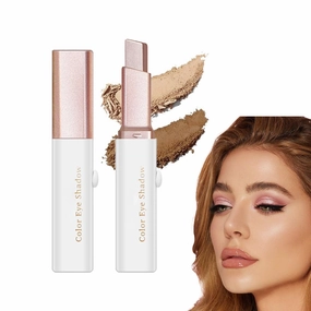 Glitter Gradient Eyeshadow Stick, Dual-Tone Shimmer Eyeshadow Stick, Waterproof & Long-Lasting Eye Shadow Pencil for Effortless Eye Makeup (06 - Rose Gold)