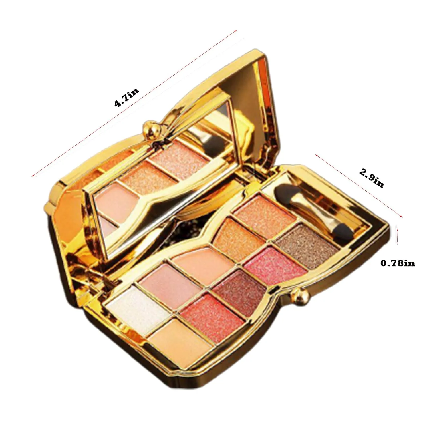 Gold Eye Shadow Eyeshadow Palette Shimmer - 10 Colors Sparkly Eyeshadow Glitter Highly Pigmented Long Lasting Waterproof Sweatproof Professional Nudes Warm Natural Neutral Smoky Cosmetic(#02)