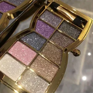 Gold Eye Shadow Eyeshadow Palette Shimmer - 10 Colors Sparkly Eyeshadow Glitter Highly Pigmented Long Lasting Waterproof Sweatproof Professional Nudes Warm Natural Neutral Smoky Cosmetic(#02)