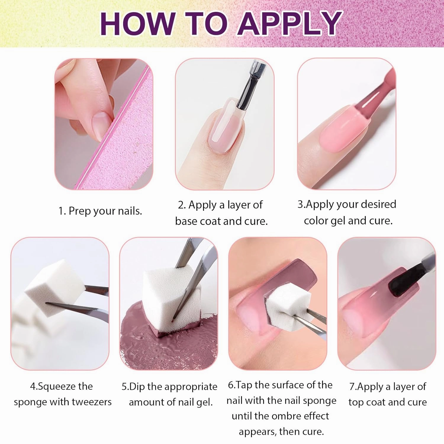 Gradient Painting Gel, 9 Colors Ombre Gel Nail Polish with Tweezers for Ombre Nails Aura Nails French Manicure Soak Off UV Long-lasting No-wipe Home Salon DIY Nail Art ChromaGlow