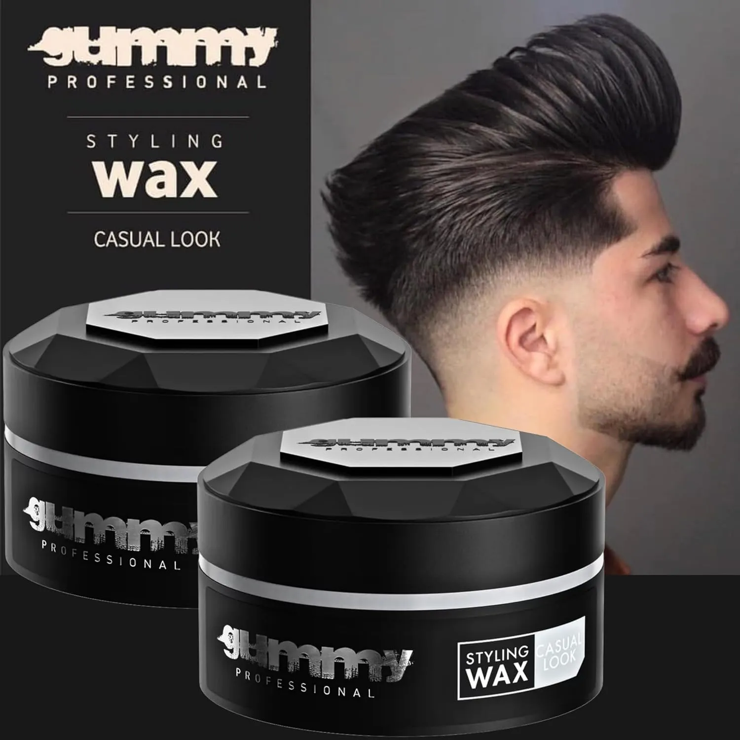 Gummy Casual Look Hair Styling Wax 5.07 fl.oz - Matte Look, 150 ml (Pack of 3)