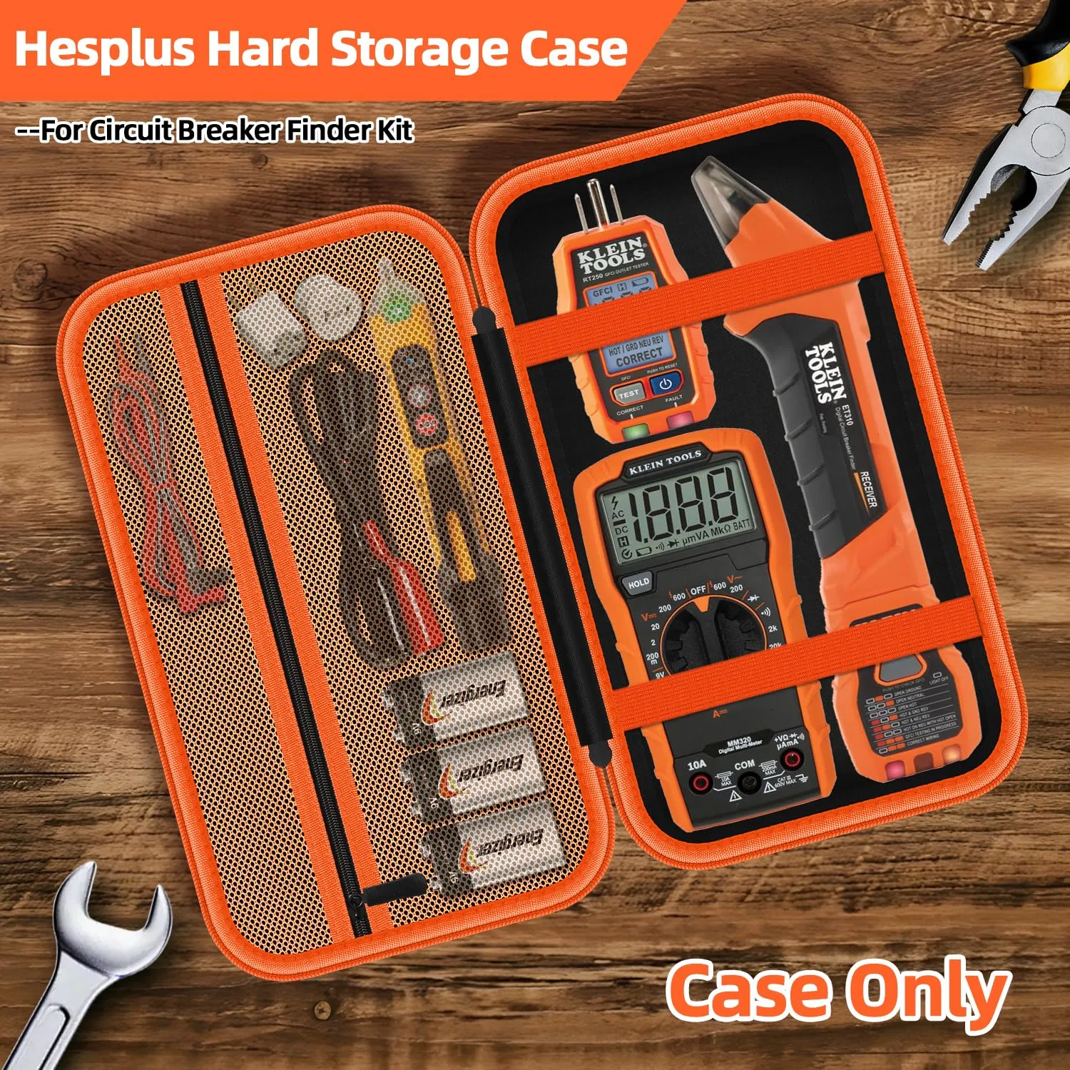 Hard Case for Klein Tools 80101 Circuit Breaker Finder Kit & 69149P Electrical Test Kit Digital Multimeter & ET310 / 80016 Tool Kit, Home Electricity Tester Kit Storage Bag -XL（Case Only）