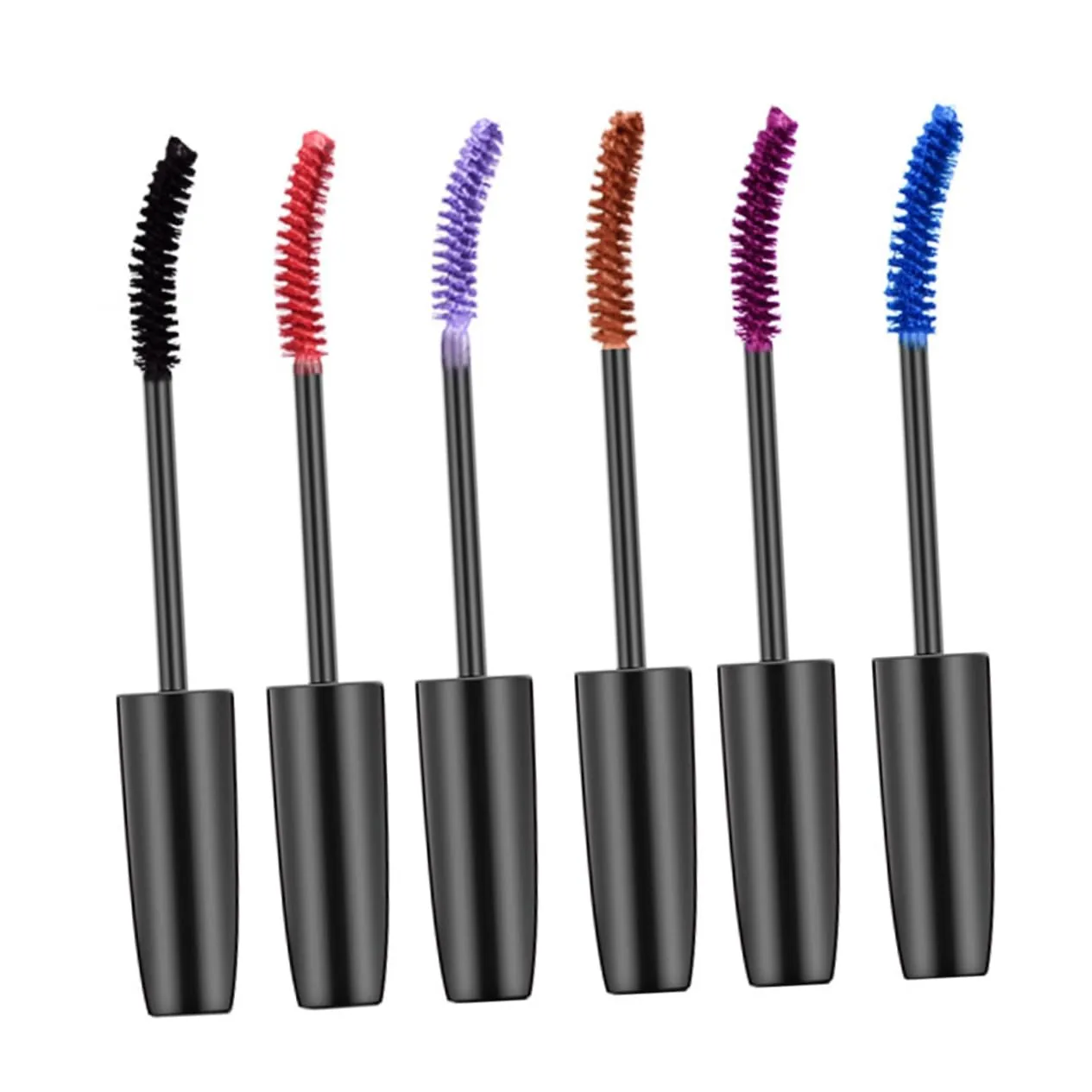Hemoton 6pcs Colorful Mascara for Women Lengthening Curling Lash for All Makeup Styles Easy Application No Flakes Smudges