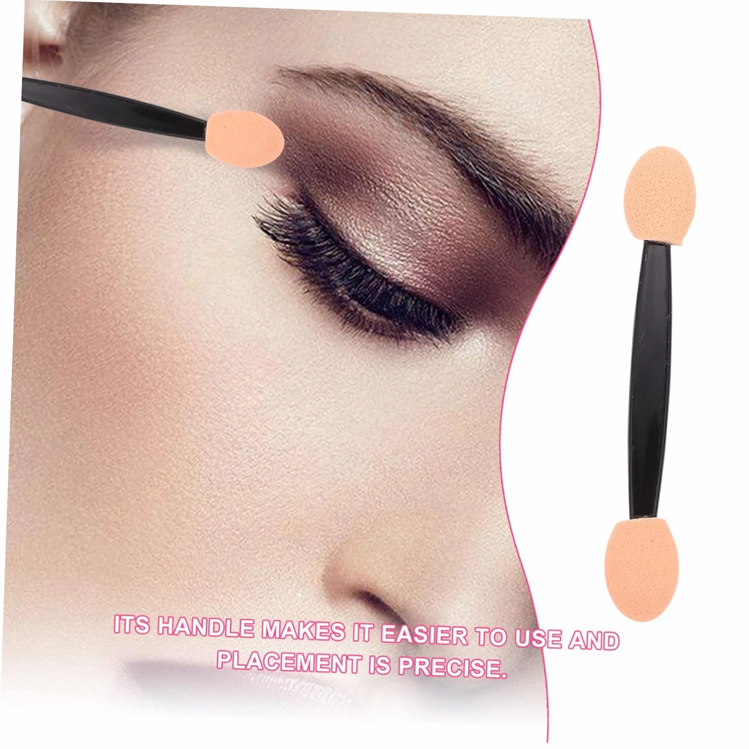 Hemoton 200pcs Double-end Eyeshadow Sponge Applicators Makeup Tool for Eyeliner Eyelash and Eyebrow Comfortable Brush for and Events