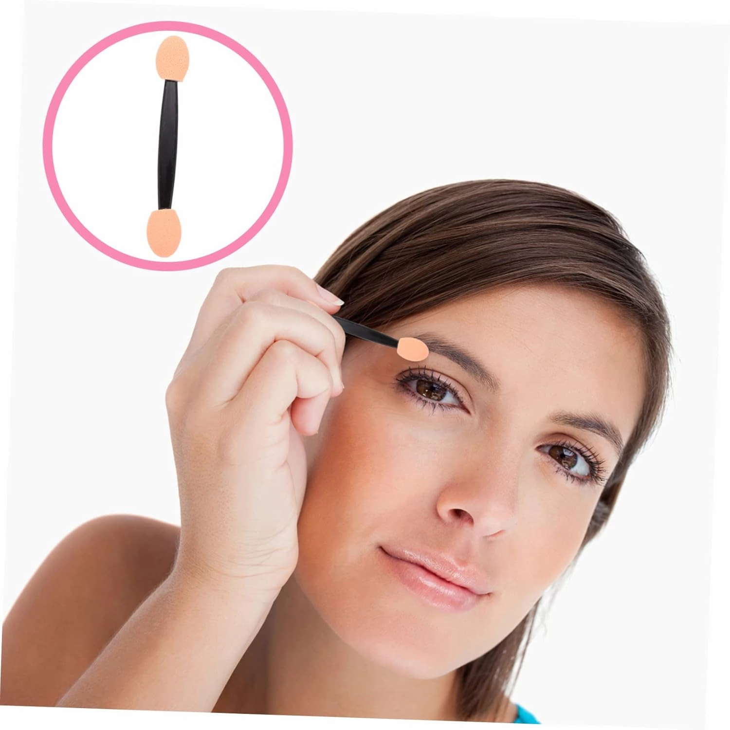 Hemoton 200pcs Double-end Eyeshadow Sponge Applicators Makeup Tool for Eyeliner Eyelash and Eyebrow Comfortable Brush for and Events