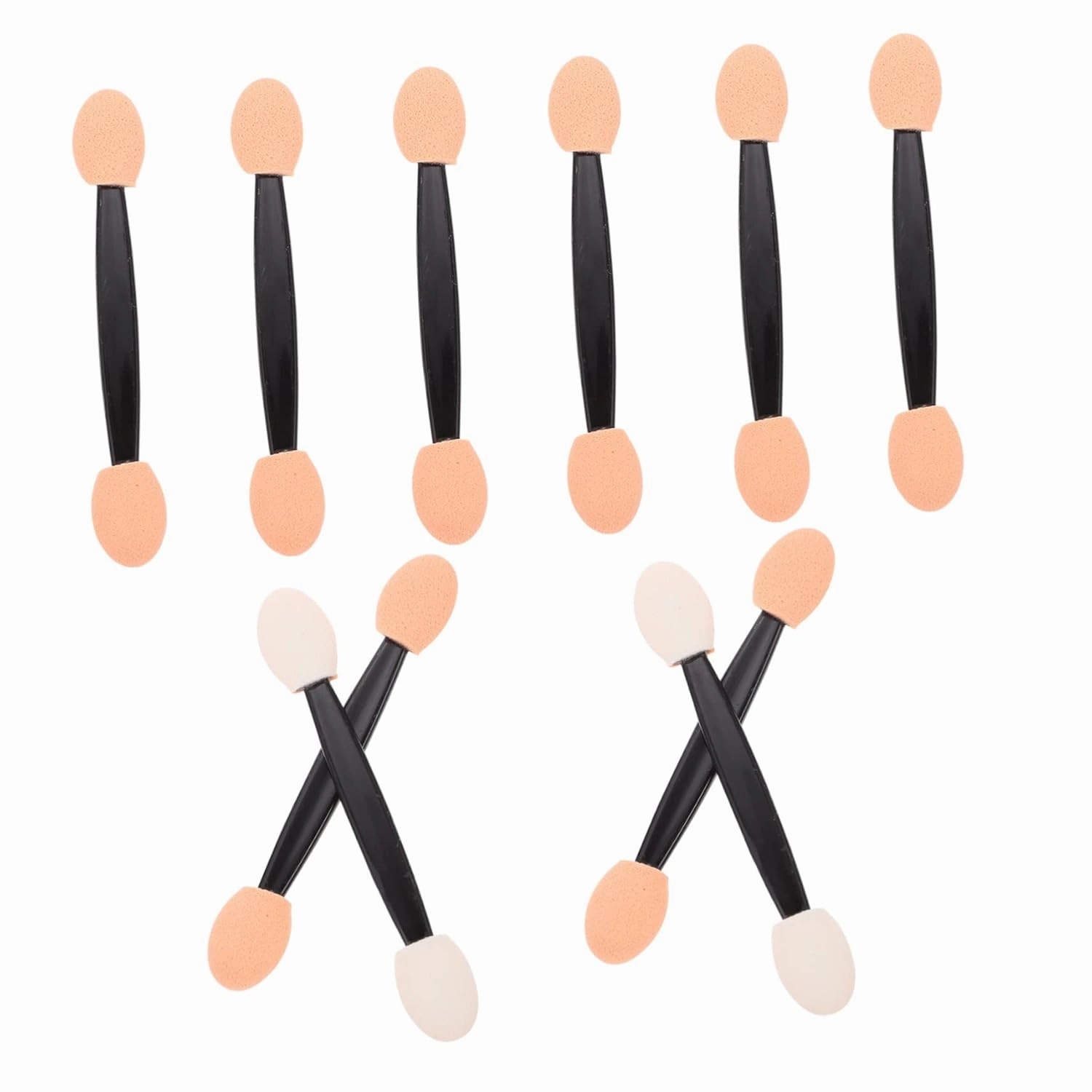 Hemoton 200pcs Double-end Eyeshadow Sponge Applicators Makeup Tool for Eyeliner Eyelash and Eyebrow Comfortable Brush for and Events