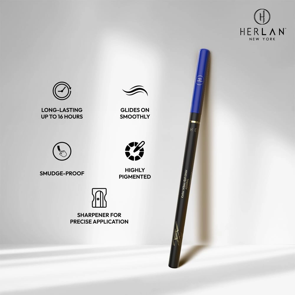Herlan Color Vibes Gel Eyeliner Admiral, (Royal Blue)