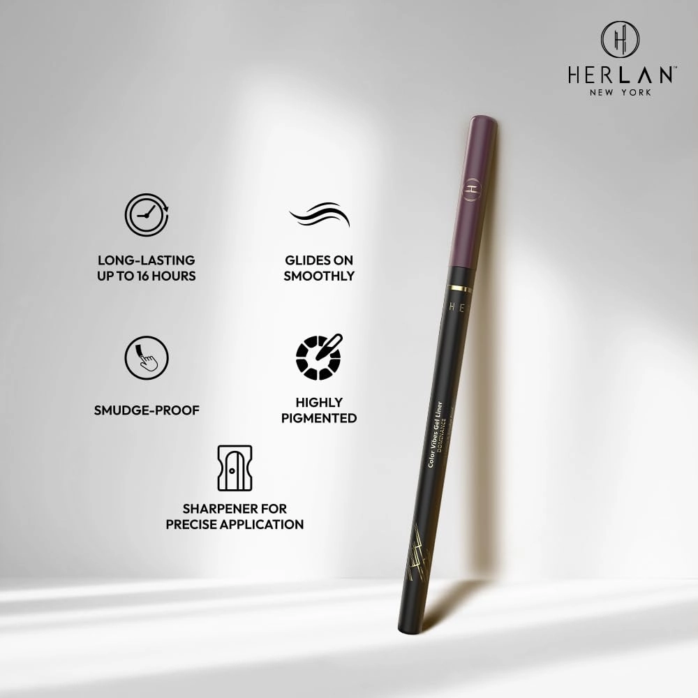 Herlan Color Vibes Gel Eyeliner Dominance (Dark Purple Shimmery)