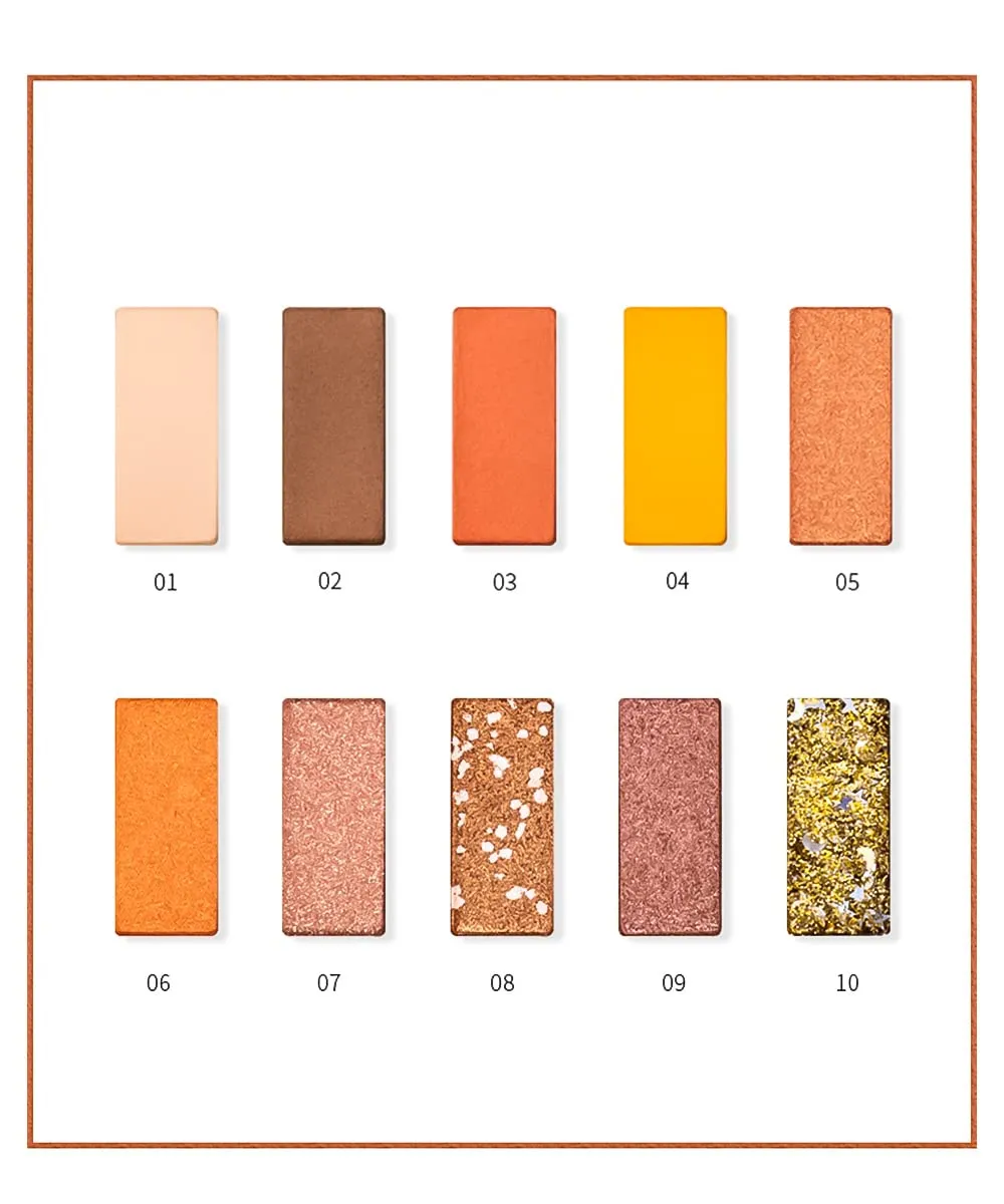 Highly Pigmented Eyeshadow Palette , 10 Colors Matte Shimmer Glitter Metallic Eyeshadow Palette Water proof Blendable Long Lasting Natural Colors Make Up Eyeshadow Cosmetics Gift Kit-Great for Travel (#01)