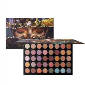Highly Pigmented Eyeshadow Palette , 40 Colors Matte Shimmer Glitter Metallic Eyeshadow Palette Blendable Waterproof Long Lasting Natural Colors Make Up Eye Shadows Cosmetics Gift Kit-Great for Travel (02#)