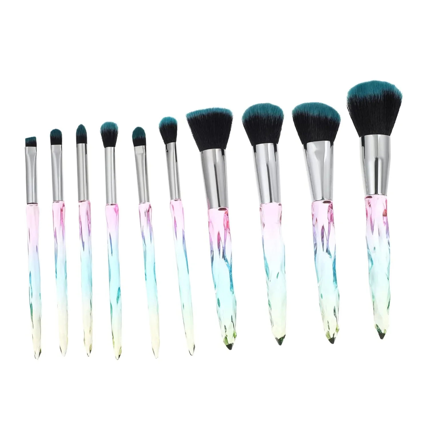 Housoutil 10pc Makeup Brush Set Perfect for Airbrush Foundation Eyeliner Powder Fine Bristles No Shedding