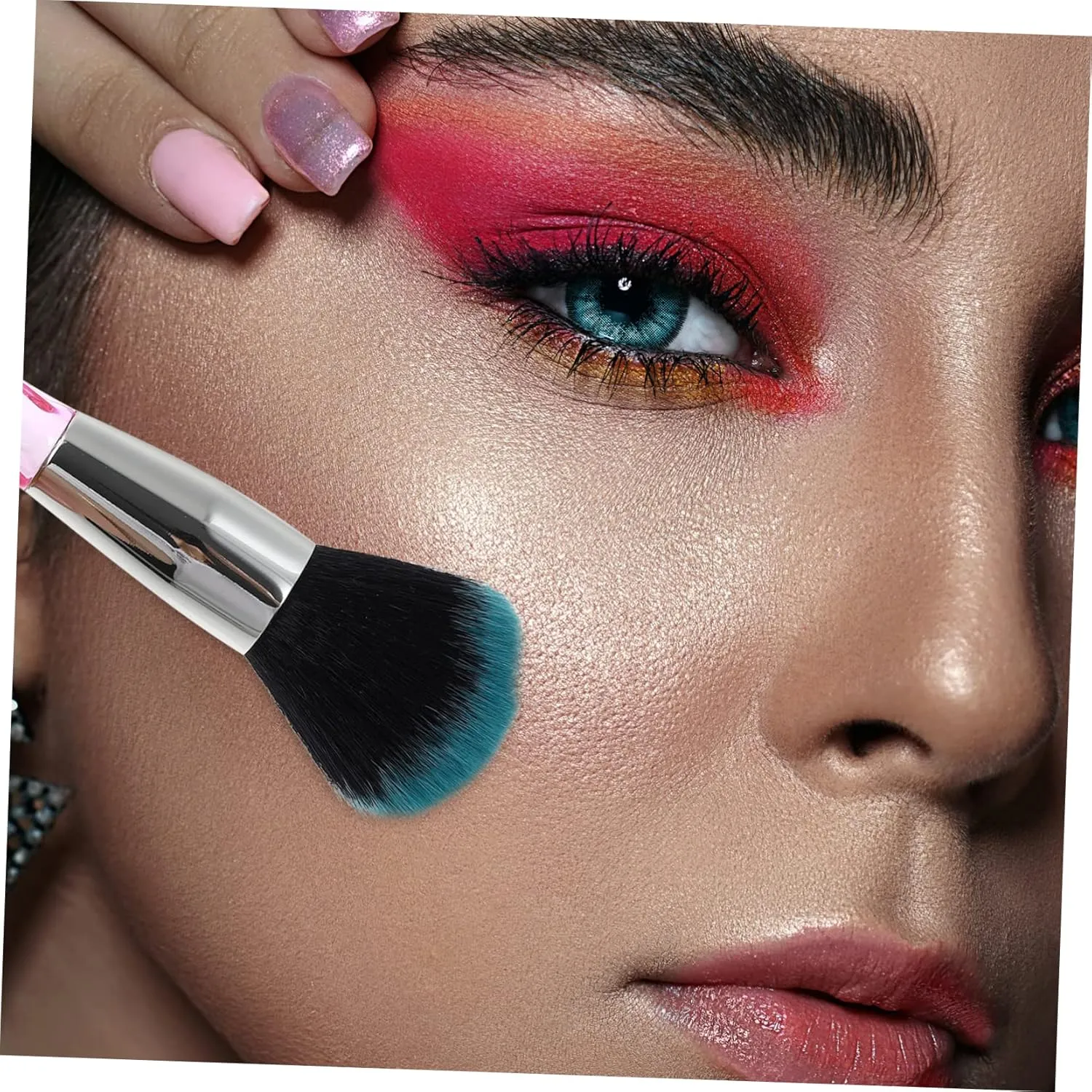 Housoutil 10pc Makeup Brush Set Perfect for Airbrush Foundation Eyeliner Powder Fine Bristles No Shedding