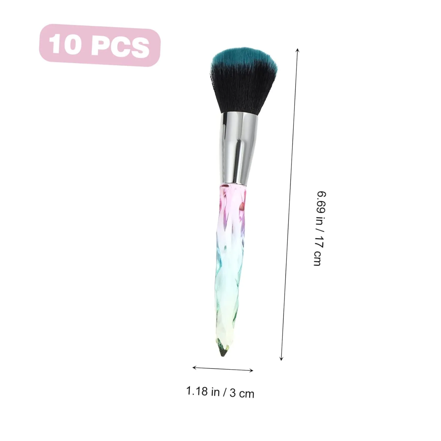Housoutil 10pc Makeup Brush Set Perfect for Airbrush Foundation Eyeliner Powder Fine Bristles No Shedding