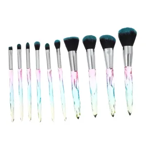Housoutil 10pc Makeup Brush Set Perfect for Airbrush Foundation Eyeliner Powder Fine Bristles No Shedding