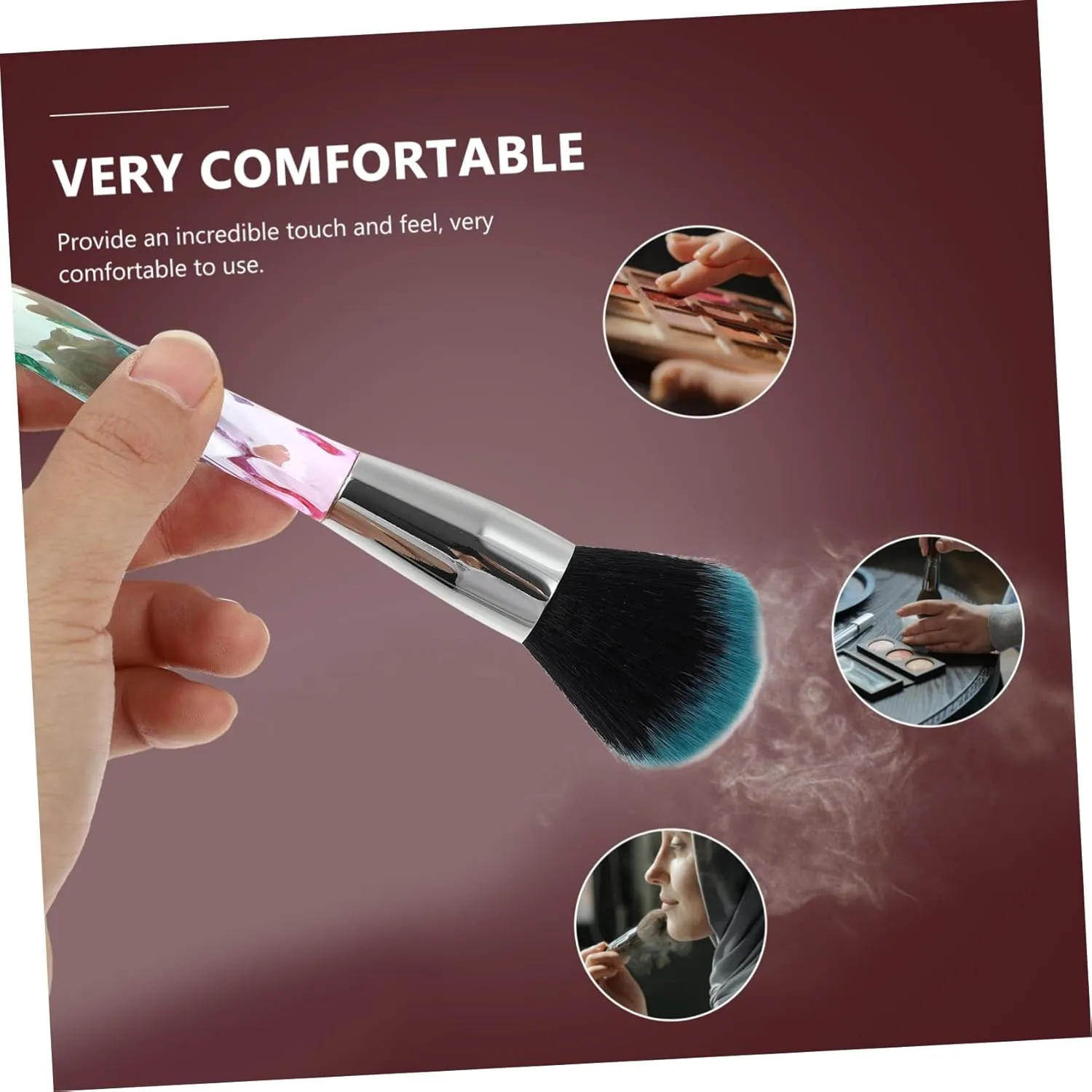 Housoutil 10pc Makeup Brush Set Perfect for Airbrush Foundation Eyeliner Powder Fine Bristles No Shedding