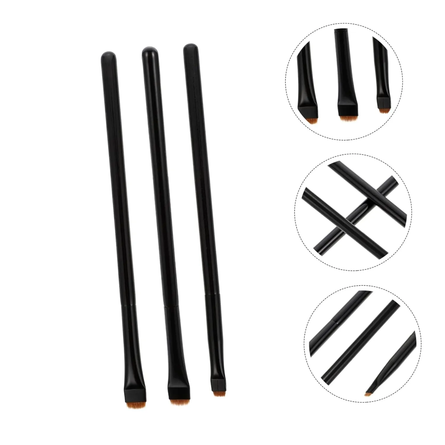 Housoutil 15pcs Eyeliner Brush Makeup Tools for Eye Shadow Application Includes Flat and Angled Brushes Synthetic Bristles for Everyday Looks and Makeup Enthusiasts