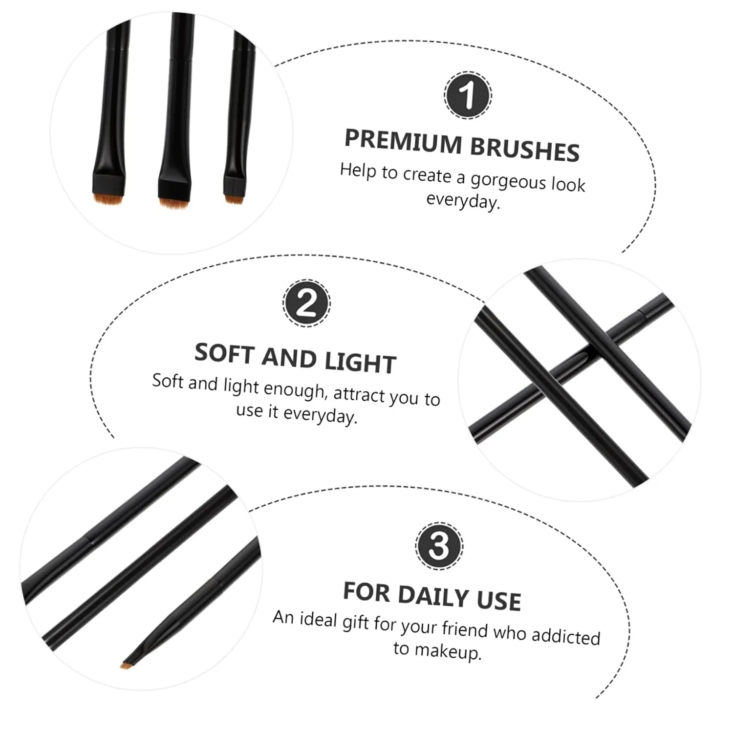 Housoutil 15pcs Eyeliner Brush Makeup Tools for Eye Shadow Application Includes Flat and Angled Brushes Synthetic Bristles for Everyday Looks and Makeup Enthusiasts